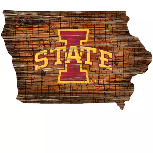 Fan Creations Iowa State Cyclones Distressed State Sign
